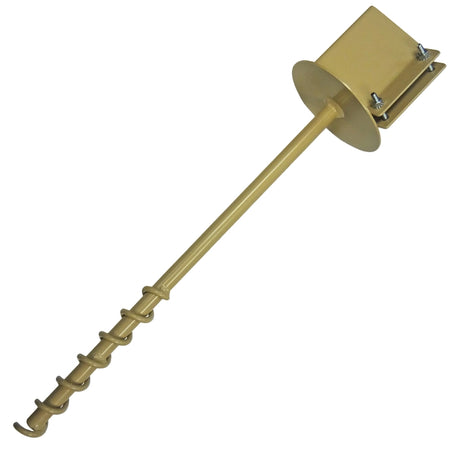 4 x 4 Twister Ground Socket with a metal drill-like auger for secure post installation, designed to fit standard 4 x 4 posts.