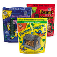 Nugget Suet Sampler, Set of 3: features Bluebird, Peanut, and Berry flavored suet nuggets in resealable bags, ideal for no-waste bird feeding.