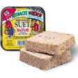 High Energy Suet Cakes in a labeled tray, featuring two square cakes made of beef suet, seeds, and grains for year-round wild bird feeding.