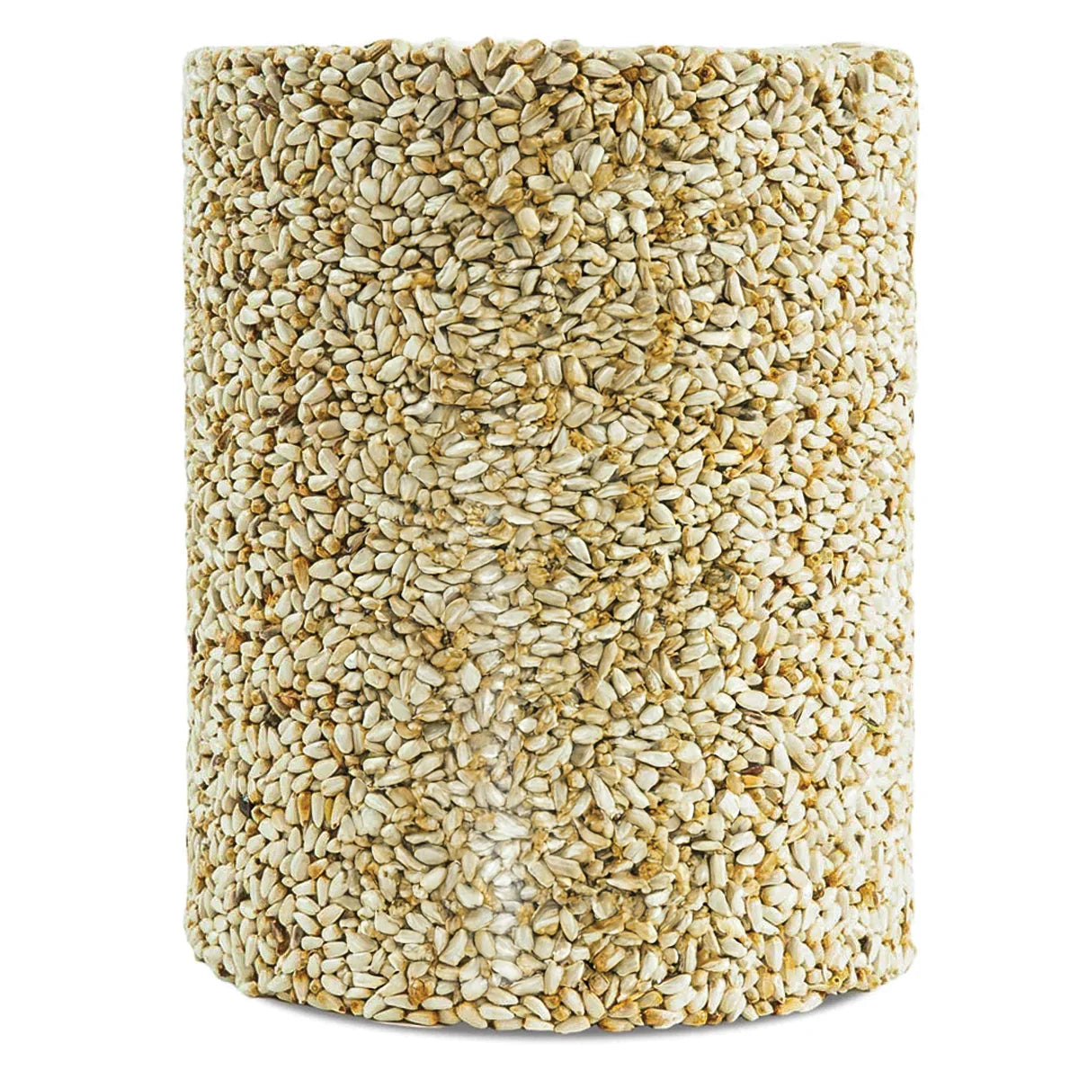 Safflower Feast Cylinder Large, a cylindrical block of compressed safflower seeds bound with gelatin, ideal for attracting cardinals and other birds, measures 6 x 6 x 7-3/4 inches.