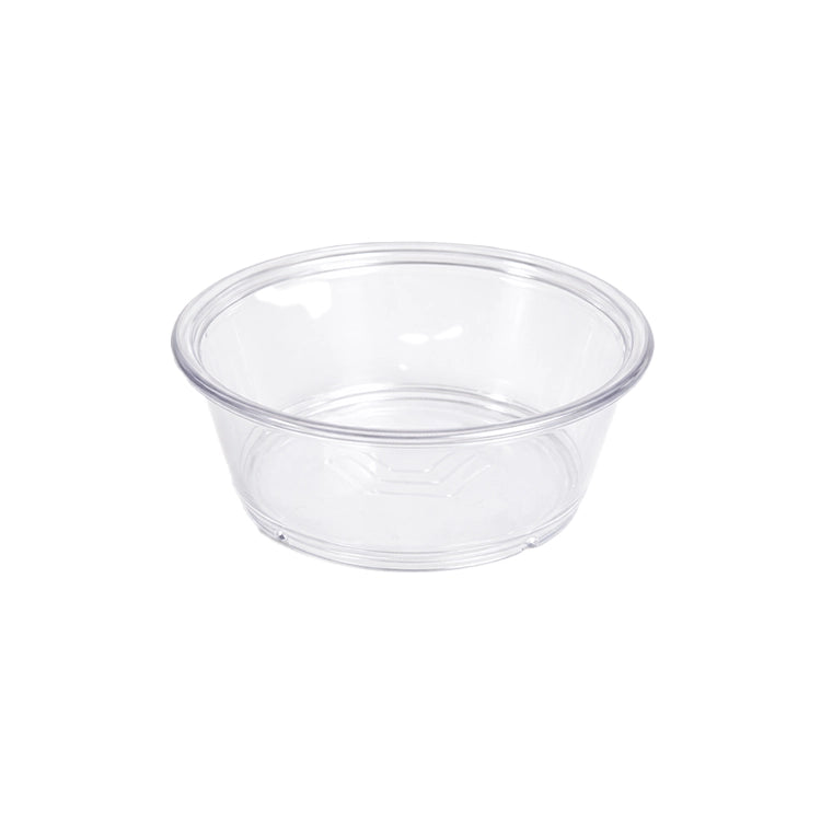 Duncraft Replacement 4 oz Clear Ramekin Cup for Bird Feeders: empty, clear plastic bowl, ideal for easy refilling and monitoring bird food levels.