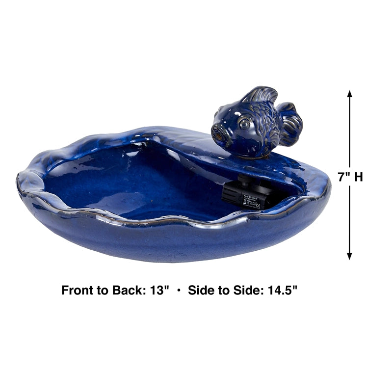 Ceramic Koi Solar Fountain