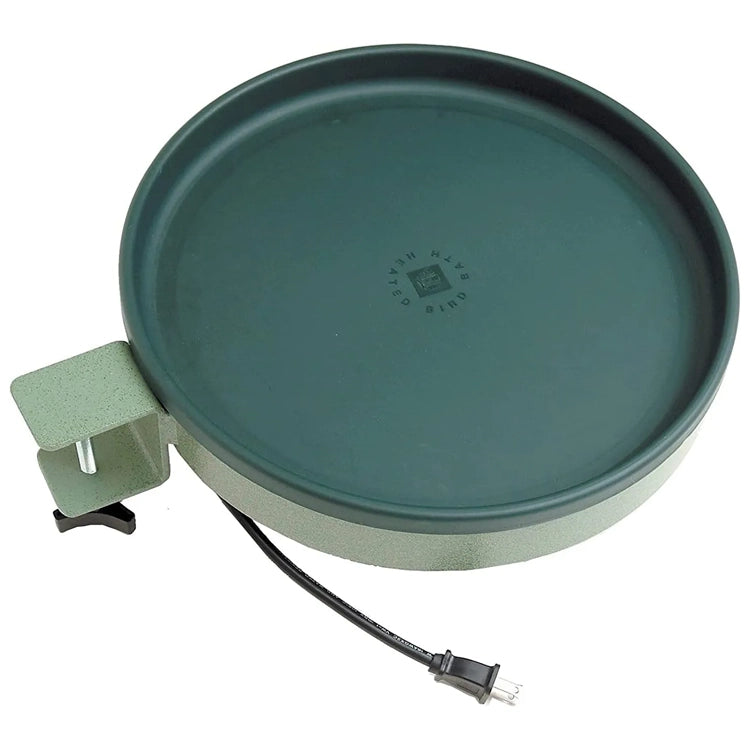 All Season 3 in 1 Heated Bath, round with a clamp, power cord, and three mounting options, designed to keep water ice-free.