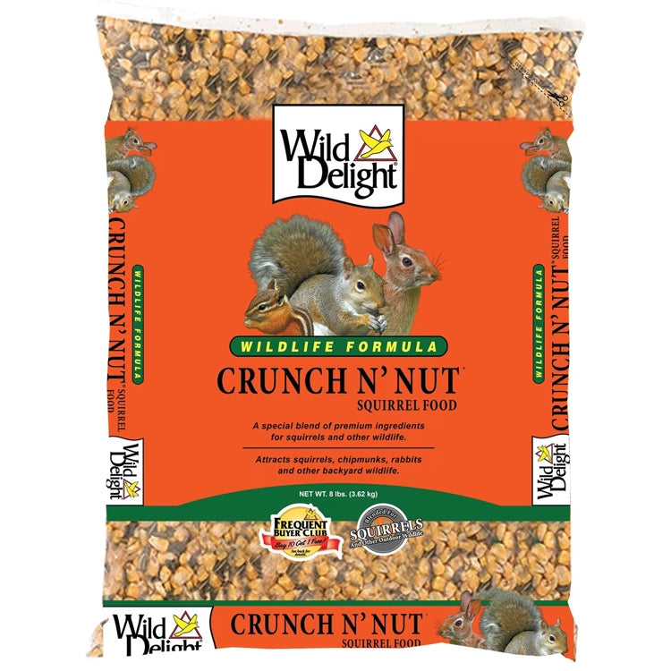 Wild Delight Crunch N’ Nut squirrel food in an 8-pound bag.