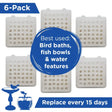 All Purpose Water Cleaner 10 Gallon, 6 Pack; white filter blocks for birdbaths, fish bowls; swaps every 15 days for clear, odor-free water.