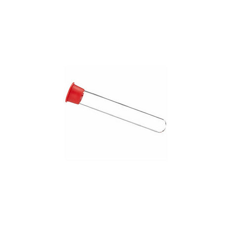 Replacement Tube For Feeders: Clear glass tube with red cap, designed for hummingbird feeders, featuring a built-in feeding port. Measures 5/8 x 4-1/4 inches.