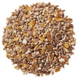 Duncraft Four Seasons No-Waste Wild Bird Seed, 5-lb bag, close-up of seeds, including sunflower hearts, white millet, and cracked corn, perfect for year-round bird feeding.