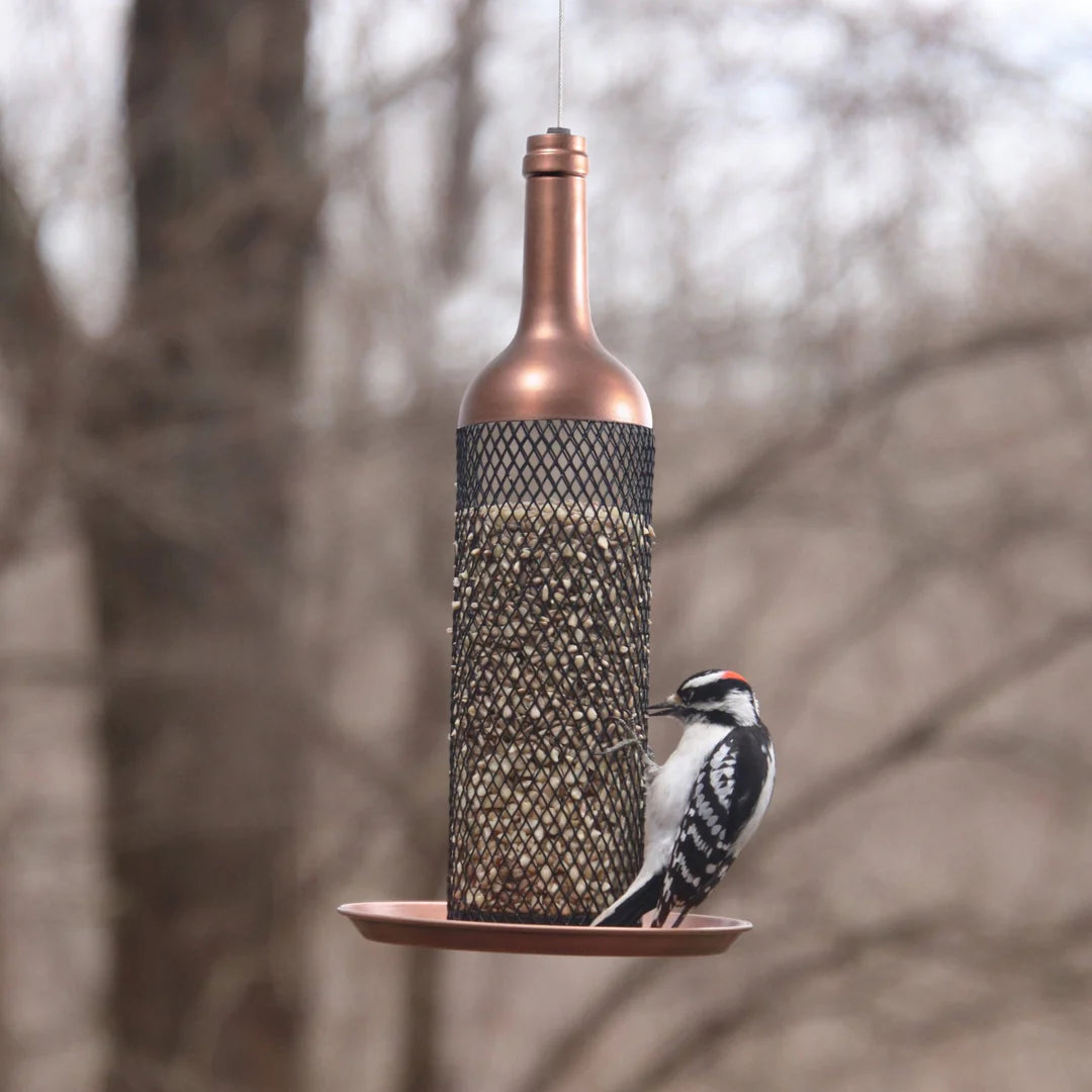 Mesh Wine Bottle Bird Feeder