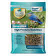 Energy Complete Peanut Butter Suet Bites in a resealable bag featuring a blue bird, ideal for enriching bird diets with high-energy suet morsels.