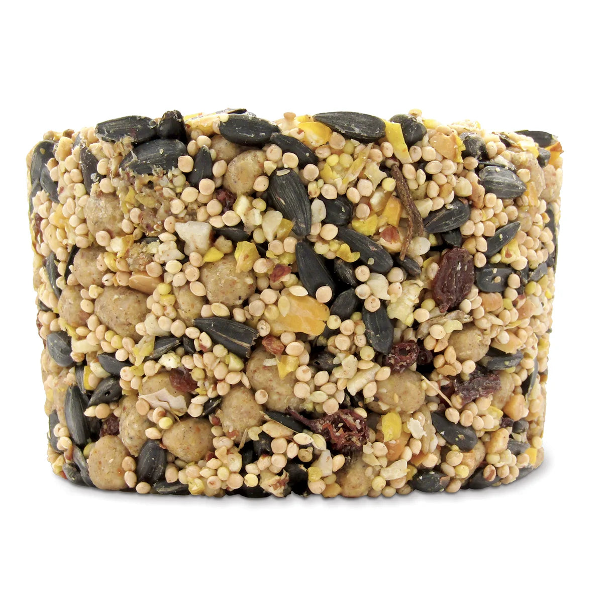 Fruit & Nut Snak™ with Berry Nuggets™ Stak'em, set of 4; compressed birdseed block with sunflower seeds, millet, corn, peanuts, suet, raisins, and blueberries.