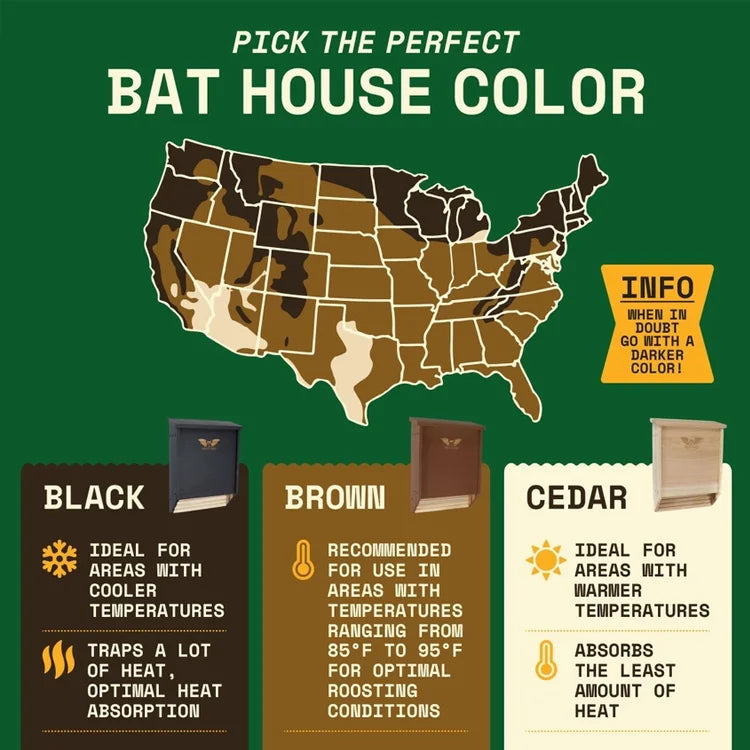 Two-Chamber Bat House, Black