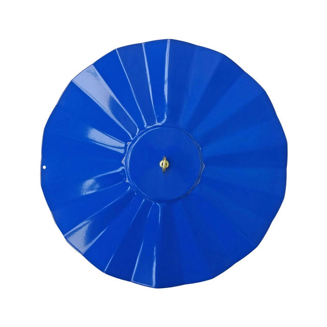 14 All Weather Guard, features a blue circular design with a gold pin, crafted from durable galvanized steel to shield feeders from weather elements.