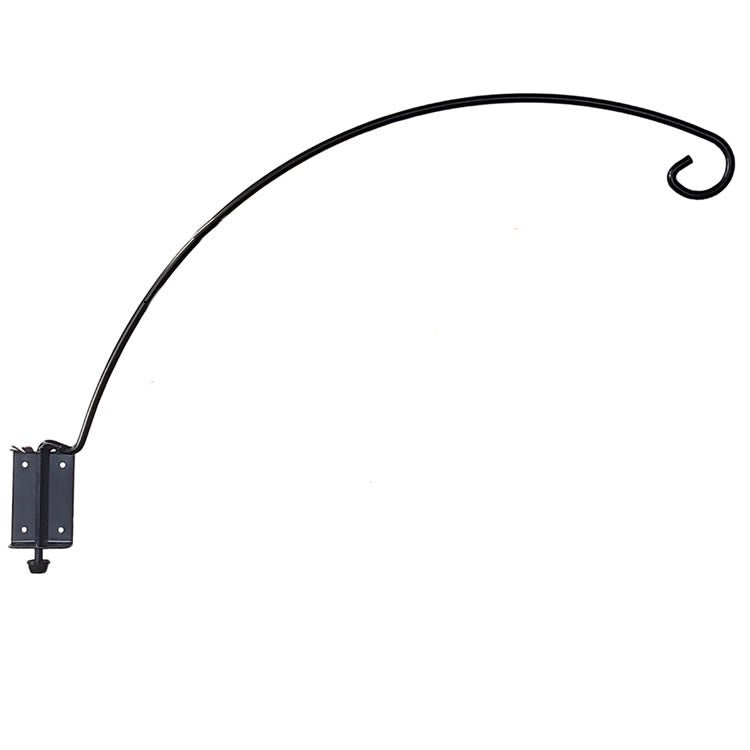 5 Position Adjustable Bracket - 24 with a curved black metal design, featuring a rectangular section with two holes for secure wall or window mounting.