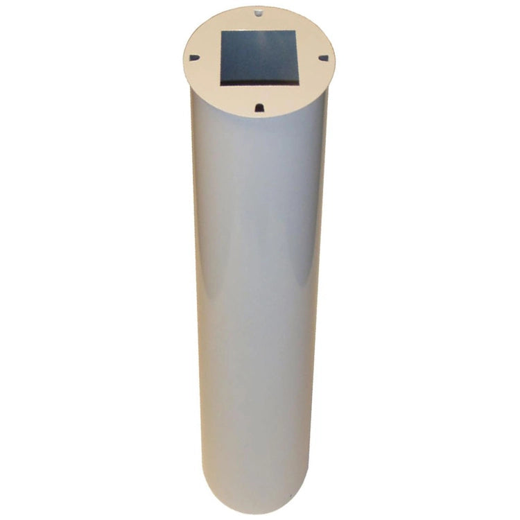 28-inch True White 4 x 4 Raccoon and Squirrel Baffle, cylindrical steel design, fits standard 4 x 4 posts, protects bird feeders from critters.