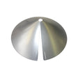 Economical 17 Cone Squirrel Baffle, Galvanized, featuring a silver cone shape with a hole, designed to fit various pole diameters and prevent squirrel access.