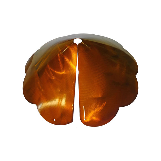 Extra Large Pole Baffle, Copper Tint, featuring a scalloped edge and corrosion-resistant coating, designed to prevent squirrels from accessing bird feeders on poles.