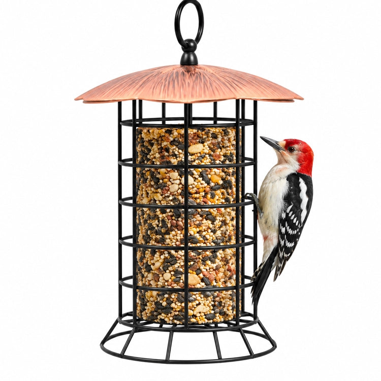Copper Roof Suet Log Bird Feeder