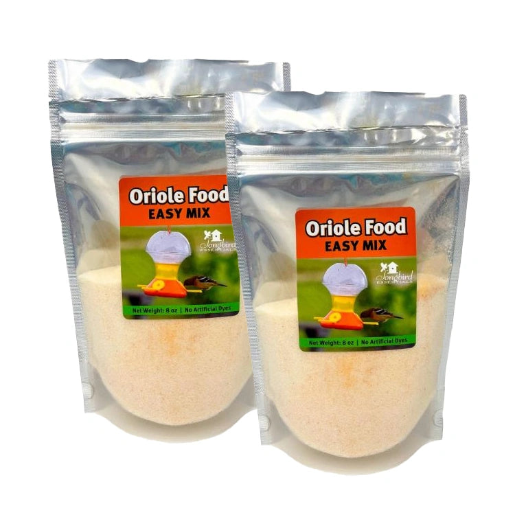 Two packages of Oriole Food Easy Mix on a white background