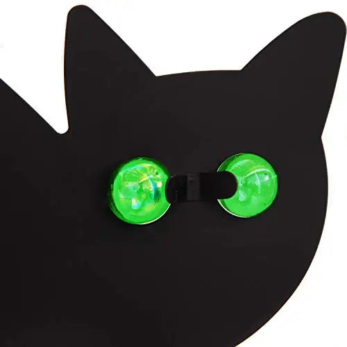 Garden Scare Cats with Reflective Eyes, Set of 4, featuring lifelike black cat figurines with green eyes to deter pests from your garden effectively.