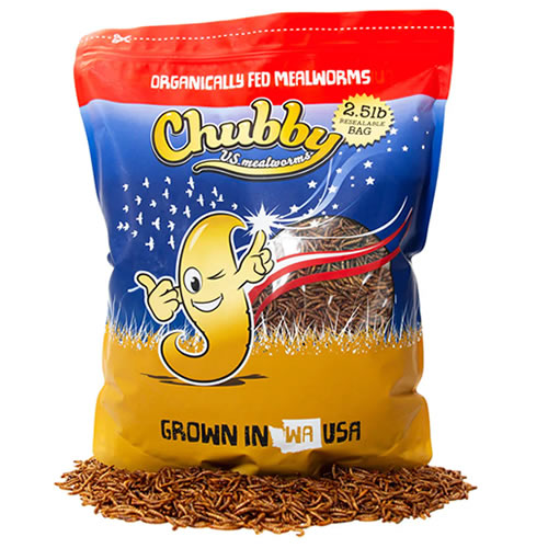 2.5 lbs. Chubby US Grown Dried Mealworms