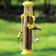 Finch Tube Feeder with Wood Dowel Perches