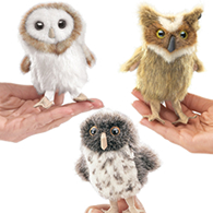 Folkmanis Mini Owl Finger Puppets