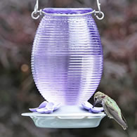 Lilac Dreams Antique Glass Gravity Hummingbird Feeder