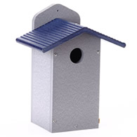 Bluebird House Gray with Blue Roof