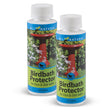 4 oz. Bird Bath Protector, Set of 2, featuring close-up of two bottles designed to prevent algae and mineral deposits in birdbaths.