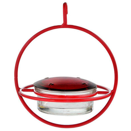 Mosaic Birds Hummble Hummingbird Replacement Lid shown as a red bird feeder lid with a clear glass design, specifically for one-time purchase in-store.