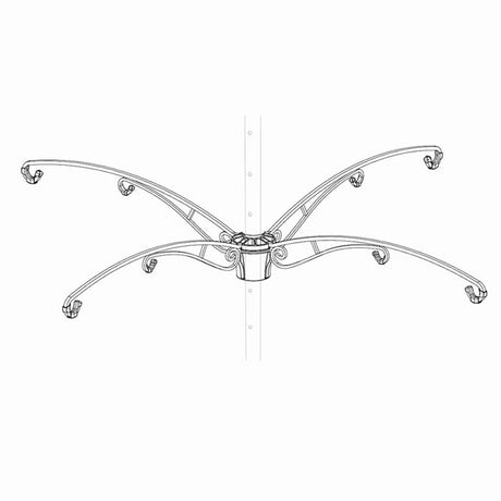 Brome Raccoon Buster Add-On Arm Kit for bird feeders, featuring a detailed drawing of the galvanized metal parts and assembly components.