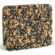 Superior Blend Seed Cake: square-shaped seed block with various grains, designed to attract diverse birds like cardinals and chickadees. Suitable for ground, platform, or seed cake feeders.