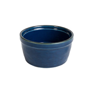 Blue ceramic bowl on a white background