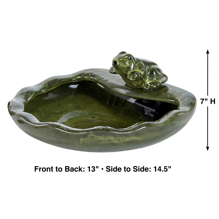 Ceramic Frog Solar Fountain