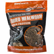 Dried Mealworms, 30 oz. Bag, featuring a picture of a bird. High-protein treat for various birds, easy to store and feed.