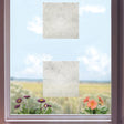 Set of four 6 x 6 Clear and Etched Bird Deflector window decals with textured design, featuring reflective UV inks to prevent bird collisions.
