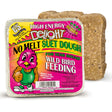 High Energy Delight No Melt Suet Dough in a foil tray with a cartoon bird label, ideal for attracting suet-eating wild birds year-round.