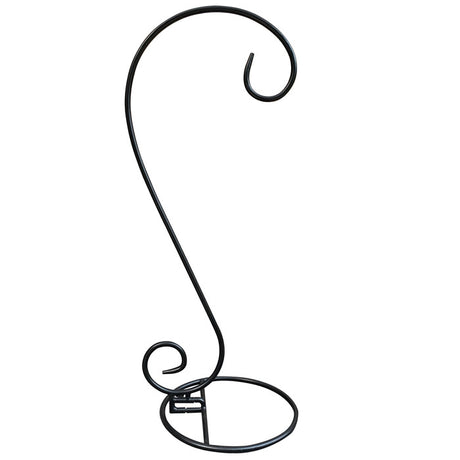 Universal 26 Tabletop Stand: A black metal stand with spiral design, perfect for holding a feeder or chime on your patio table for close bird watching.