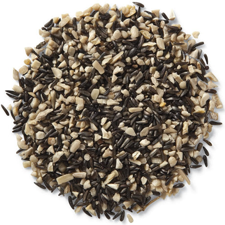 Wild Delight Special Finch Wild Bird Seed, 5-lb bag, featuring a blend of black Nyjer® seed and white sunflower chips in a pile.