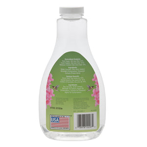 Perky-Pet® Pure Ready-to-Use Clear Hummingbird Nectar, 28 oz bottle with label, easy-to-pour design, made from pure cane sugar, no mixing required.