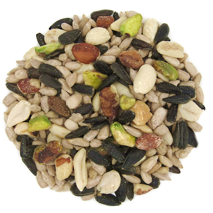 Duncraft Chickadee Blend Wild Bird Seed, 20-lb bag, featuring a mix of nuts and seeds, perfect for attracting chickadees and nuthatches.