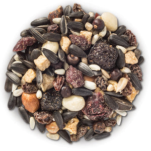 Wild Delight Fruit N' Berry Wild Bird Seed, 5-lb bag, featuring a mix of nuts, seeds, and dried fruits for attracting various bird species.