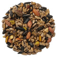 Wild Delight Sizzle N' Heat Wild Bird Seed, 5-lb bag, featuring a close-up of spicy chili seed mix with nuts, designed to attract birds and repel squirrels.