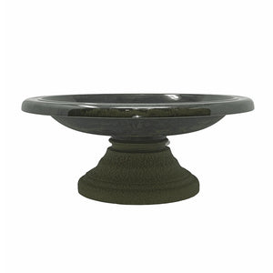 7.5″ Hunter Green Fiber Clay Birdbath
on a white background