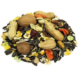 Brown's Bird Lover’s Blend® Squirrel Crazy Feast Wildlife Food, 3-lb bag, featuring a mix of nuts, seeds, and dried fruits for attracting various wildlife.