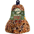 Bug, Nut, Fruit Bird Seed Bell, Set of 3, featuring mealworms, nuts, sunflower hearts, peanuts, raisins, cranberries, and an integrated hanger for easy backyard bird feeding.