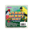 Verry Berry Suet, 8 Cakes package showing a red-headed bird on the label, ideal for year-round feeding with suet, millet, and sunflower seeds.