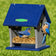 Duncraft Fly Right Inn Bluebird Feeder with clearview plastic basin and four 1-1/2 inch fly-through openings, built from durable recycled plastic, includes wire hanger.