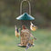 Mini Magnum Sunflower Feeder with birds perched, feeding on black oil sunflower seeds. Steel mesh design and seed tray visible.