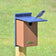 Duncraft Wren Shield Bluebird House with Side View showing a bluebird perched on the front. Features a shield panel to block House Wrens.